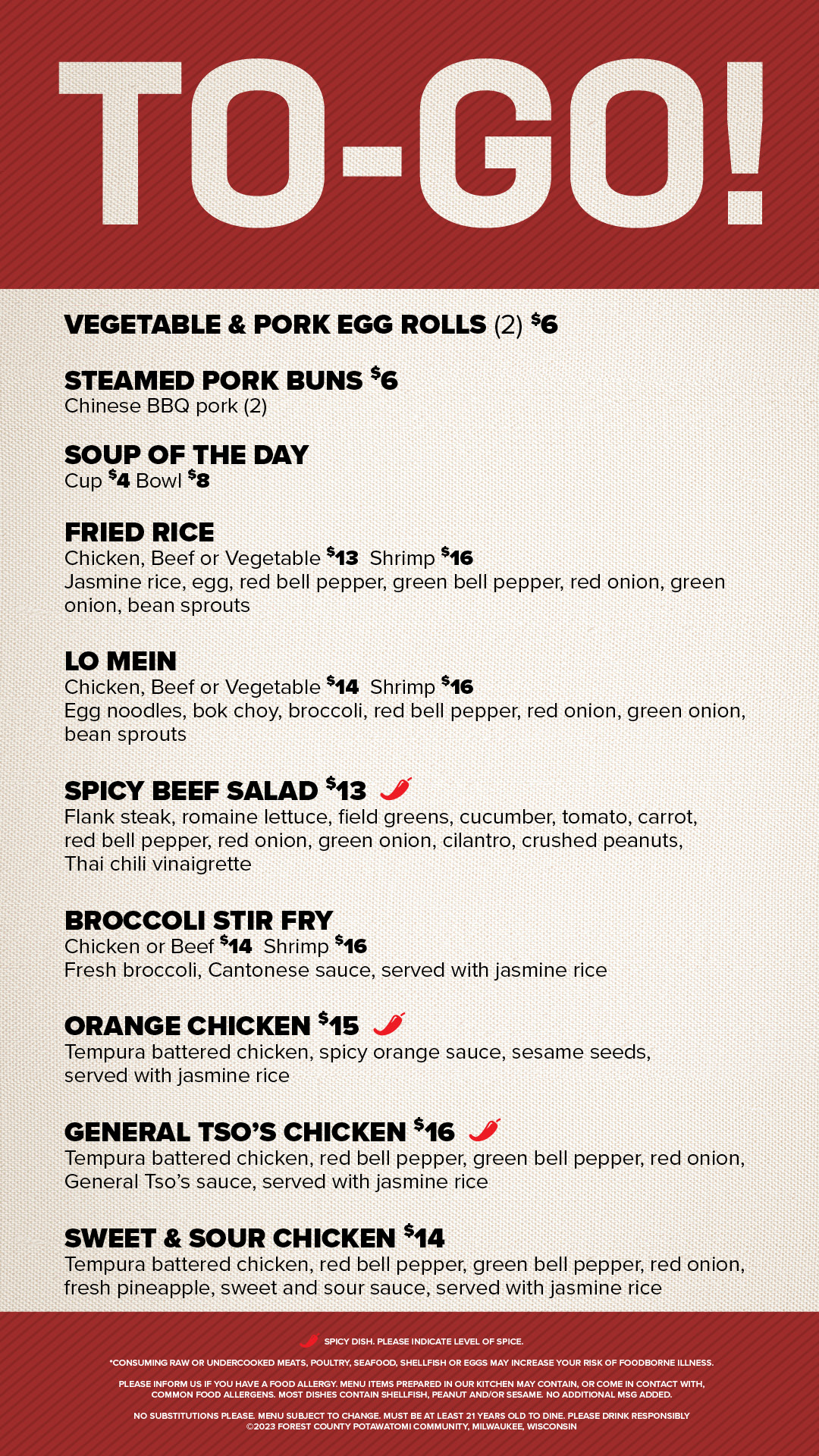 To-Go Menu