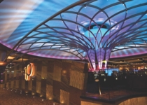 A focal point of the expansion was the creation of Bar 360 in the center of the gaming floor. It is a contemporary portrayal of a dream catcher and the lights change throughout the day.