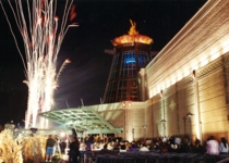 On November 1, 2000, the newly expanded Casino opened with fireworks and the lighting of the flame atop the new building.